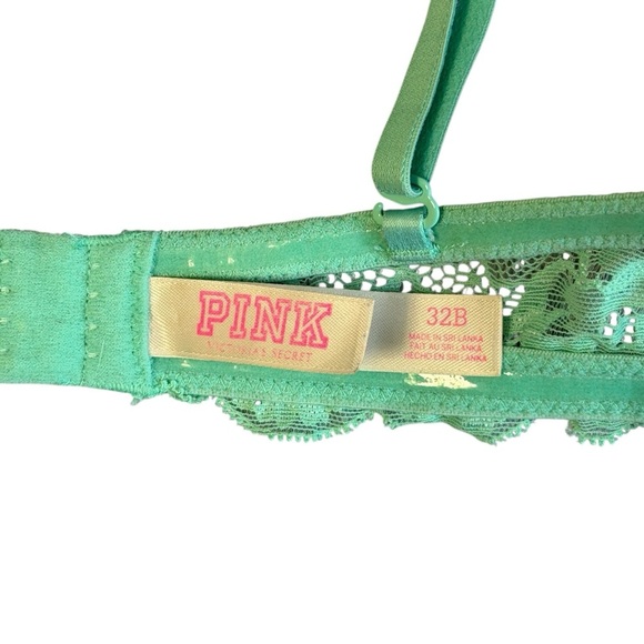PINK Victoria’s Secret Strapless Convertible Sans Bretelles Green Size 32B #2033 - Picture 4 of 5